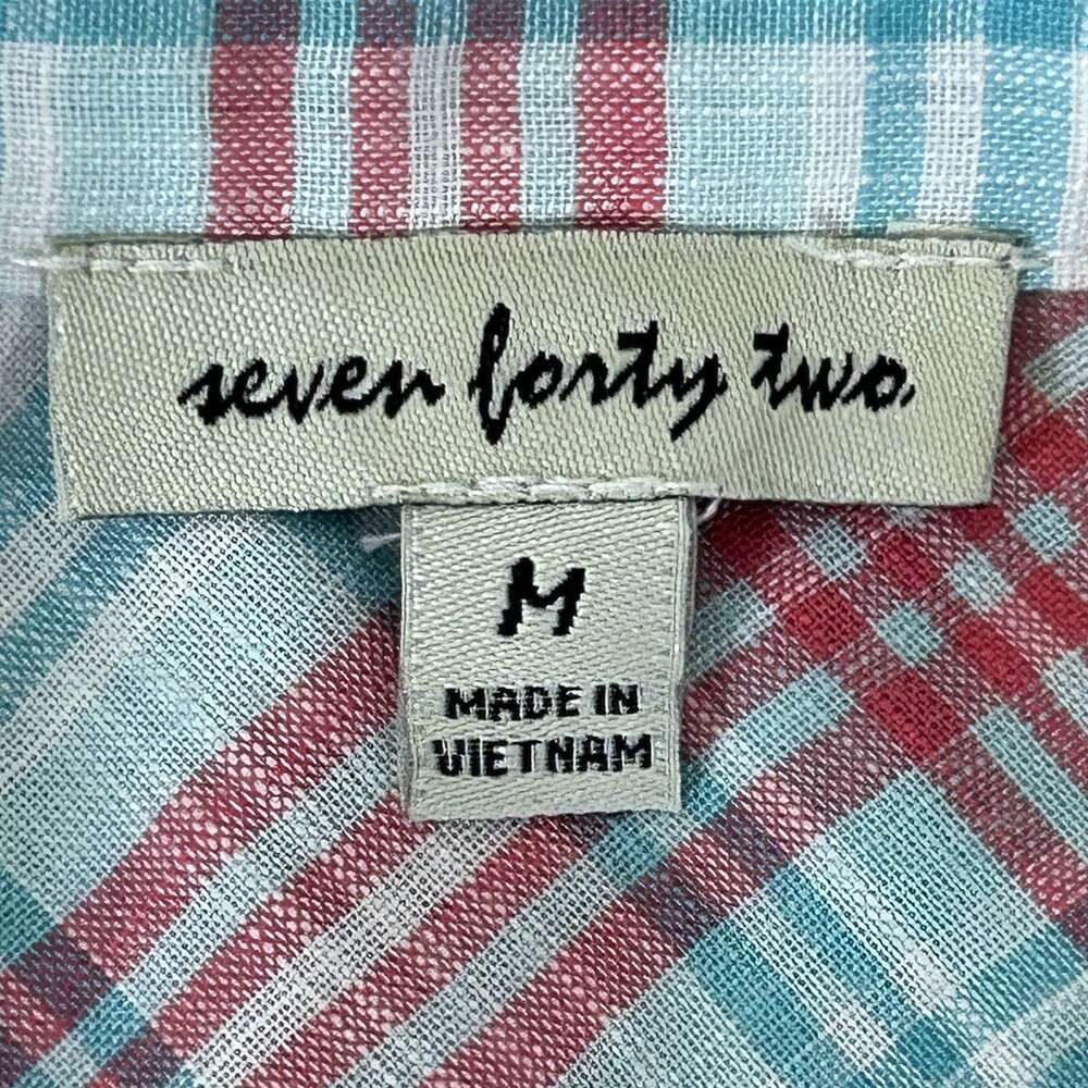 Seven Forty-Two Size M Multicolored 3/4 Sleeve Button Up Shirt - Picture 8 of 13